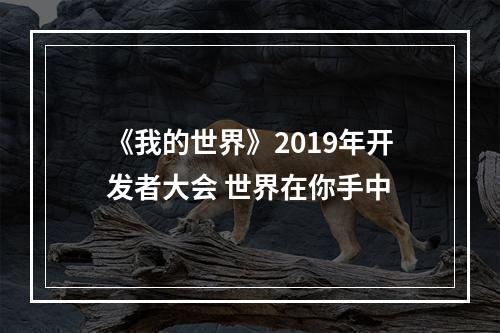 《我的世界》2019年开发者大会 世界在你手中