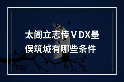 太阁立志传ⅤDX墨俣筑城有哪些条件