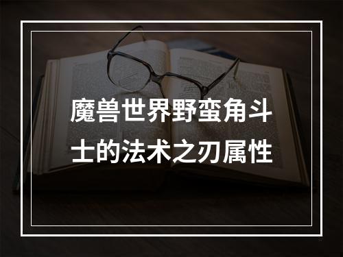 魔兽世界野蛮角斗士的法术之刃属性