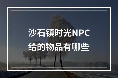 沙石镇时光NPC给的物品有哪些