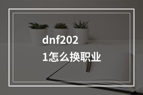 dnf2021怎么换职业