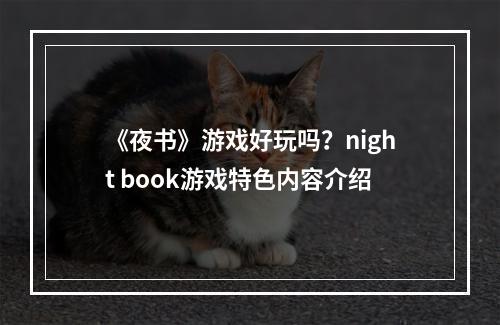 《夜书》游戏好玩吗？night book游戏特色内容介绍