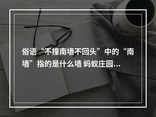 俗语“不撞南墙不回头”中的“南墙”指的是什么墙 蚂蚁庄园今日答案1月15日