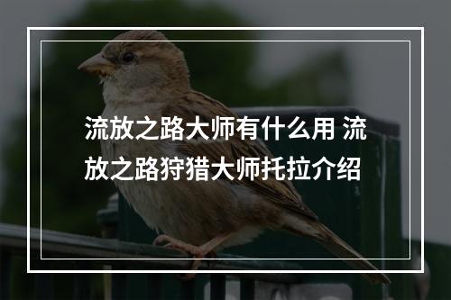 流放之路大师有什么用 流放之路狩猎大师托拉介绍