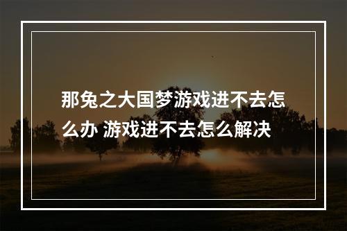 那兔之大国梦游戏进不去怎么办 游戏进不去怎么解决