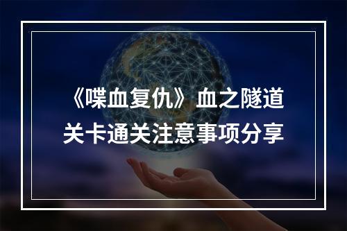 《喋血复仇》血之隧道关卡通关注意事项分享