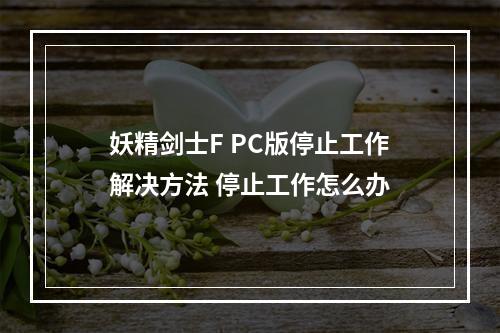 妖精剑士F PC版停止工作解决方法 停止工作怎么办