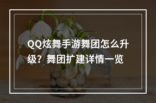 QQ炫舞手游舞团怎么升级？舞团扩建详情一览