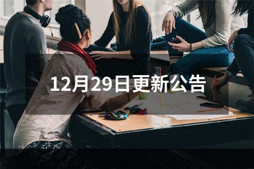 12月29日更新公告