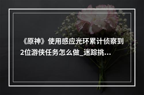 《原神》使用感应光环累计侦察到2位游侠任务怎么做_迷踪挑战使用感应光环累计侦察到2位游侠