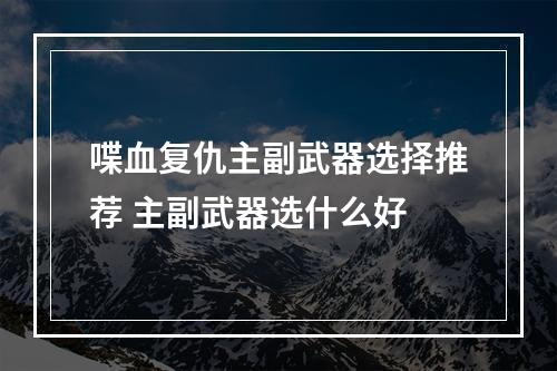 喋血复仇主副武器选择推荐 主副武器选什么好