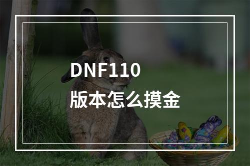 DNF110版本怎么摸金