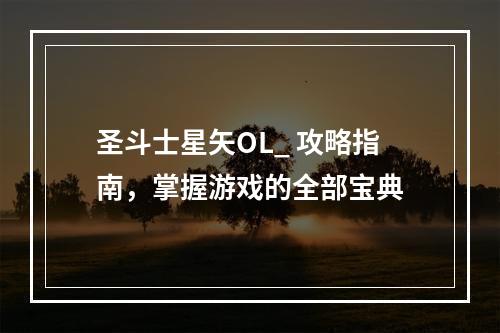 圣斗士星矢OL_ 攻略指南，掌握游戏的全部宝典