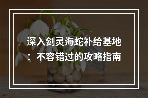 深入剑灵海蛇补给基地：不容错过的攻略指南