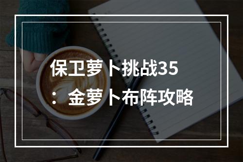 保卫萝卜挑战35：金萝卜布阵攻略