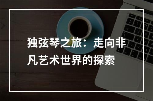 独弦琴之旅：走向非凡艺术世界的探索