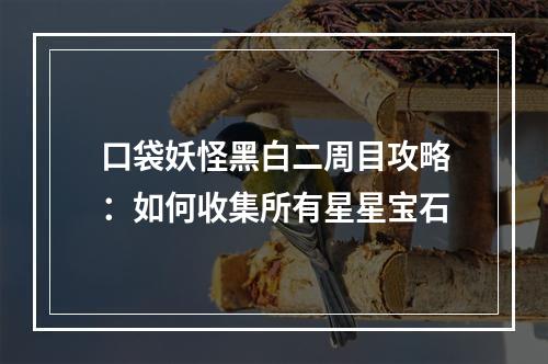 口袋妖怪黑白二周目攻略：如何收集所有星星宝石