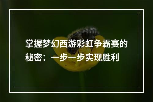 掌握梦幻西游彩虹争霸赛的秘密：一步一步实现胜利