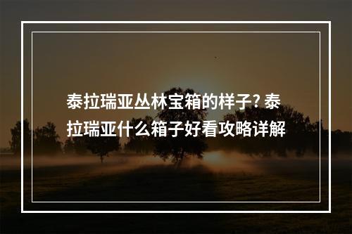 泰拉瑞亚丛林宝箱的样子? 泰拉瑞亚什么箱子好看攻略详解