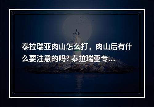 泰拉瑞亚肉山怎么打，肉山后有什么要注意的吗? 泰拉瑞亚专家模式肉山怎么打攻略介绍