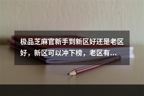 极品芝麻官新手到新区好还是老区好，新区可以冲下榜，老区有 天涯明月刀玩新区还是老区攻略合集