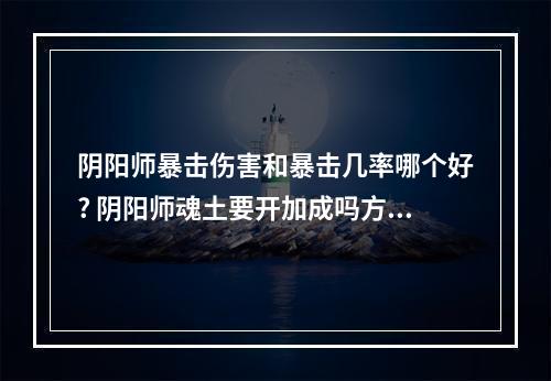 阴阳师暴击伤害和暴击几率哪个好? 阴阳师魂土要开加成吗方法攻略