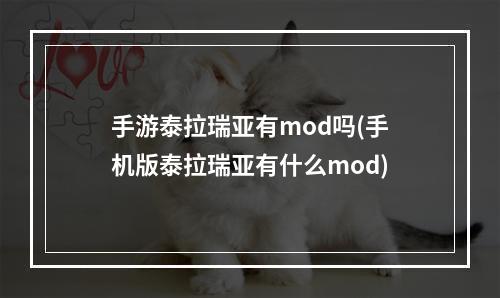 手游泰拉瑞亚有mod吗(手机版泰拉瑞亚有什么mod)