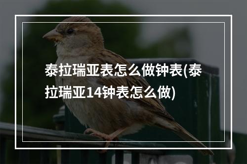 泰拉瑞亚表怎么做钟表(泰拉瑞亚14钟表怎么做)