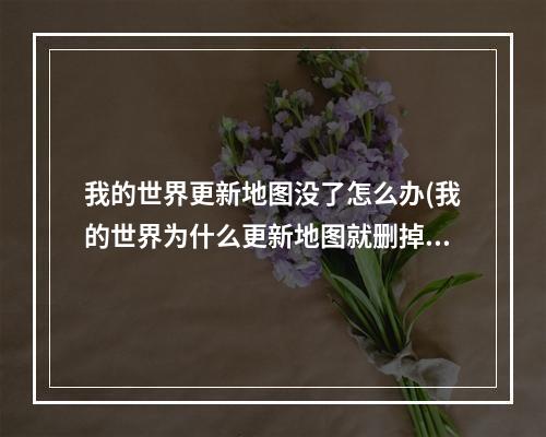 我的世界更新地图没了怎么办(我的世界为什么更新地图就删掉)