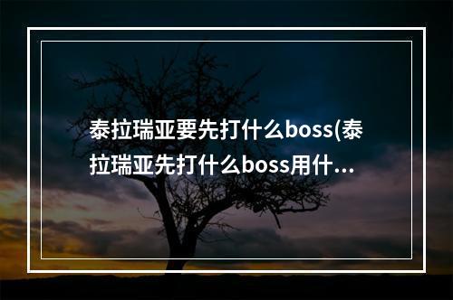 泰拉瑞亚要先打什么boss(泰拉瑞亚先打什么boss用什装备)