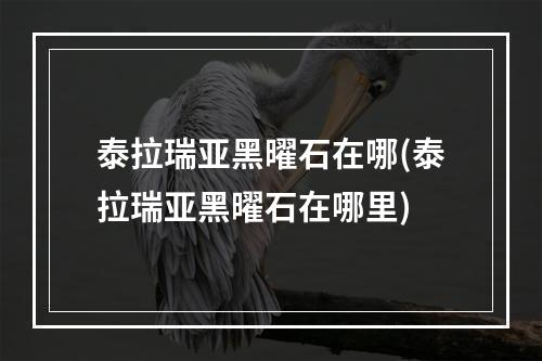 泰拉瑞亚黑曜石在哪(泰拉瑞亚黑曜石在哪里)