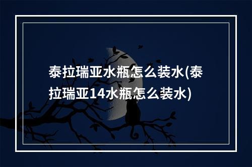 泰拉瑞亚水瓶怎么装水(泰拉瑞亚14水瓶怎么装水)