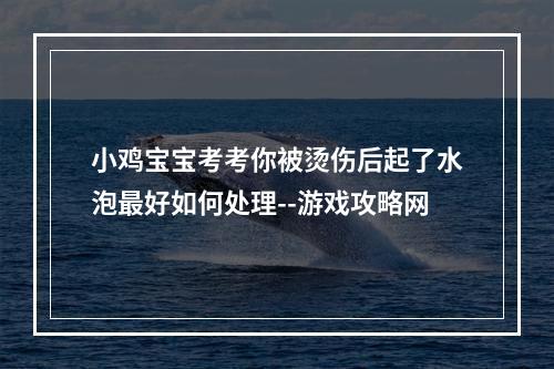 小鸡宝宝考考你被烫伤后起了水泡最好如何处理--游戏攻略网