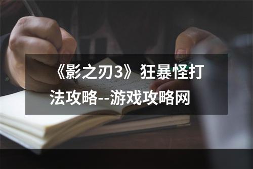 《影之刃3》狂暴怪打法攻略--游戏攻略网