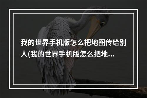 我的世界手机版怎么把地图传给别人(我的世界手机版怎么把地图传给别人玩)