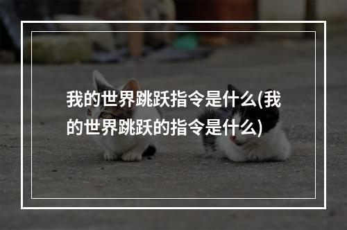 我的世界跳跃指令是什么(我的世界跳跃的指令是什么)