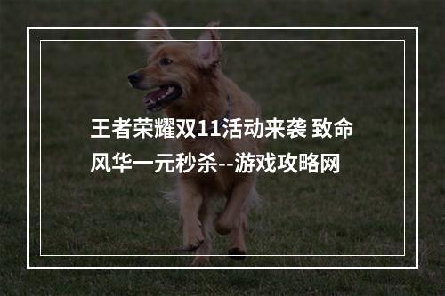 王者荣耀双11活动来袭 致命风华一元秒杀--游戏攻略网