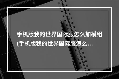 手机版我的世界国际服怎么加模组(手机版我的世界国际服怎么添加模组)