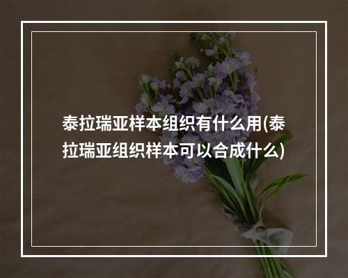 泰拉瑞亚样本组织有什么用(泰拉瑞亚组织样本可以合成什么)