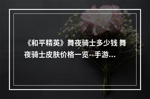 《和平精英》舞夜骑士多少钱 舞夜骑士皮肤价格一览--手游攻略网