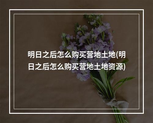 明日之后怎么购买营地土地(明日之后怎么购买营地土地资源)