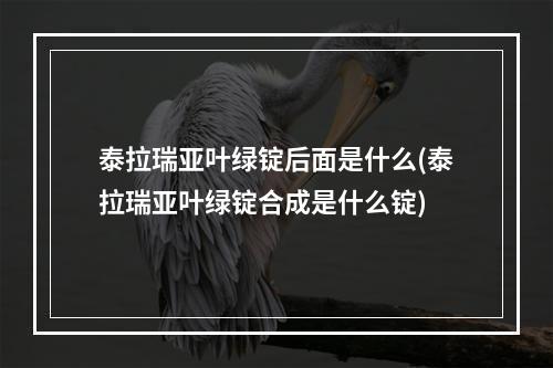 泰拉瑞亚叶绿锭后面是什么(泰拉瑞亚叶绿锭合成是什么锭)