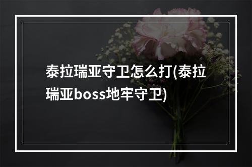 泰拉瑞亚守卫怎么打(泰拉瑞亚boss地牢守卫)