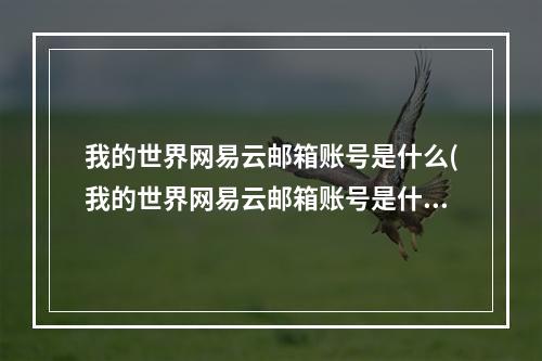 我的世界网易云邮箱账号是什么(我的世界网易云邮箱账号是什么样的)