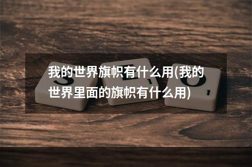 我的世界旗帜有什么用(我的世界里面的旗帜有什么用)