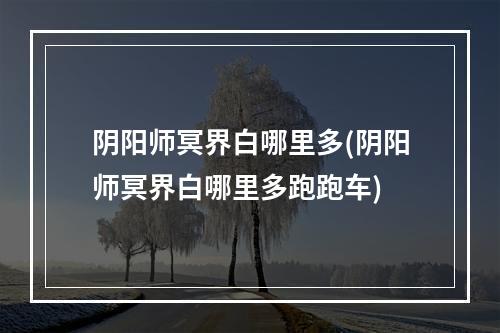 阴阳师冥界白哪里多(阴阳师冥界白哪里多跑跑车)