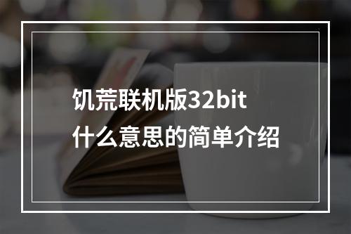 饥荒联机版32bit什么意思的简单介绍