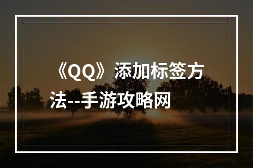 《QQ》添加标签方法--手游攻略网