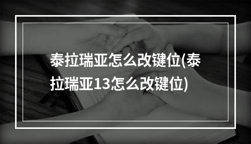 泰拉瑞亚怎么改键位(泰拉瑞亚13怎么改键位)