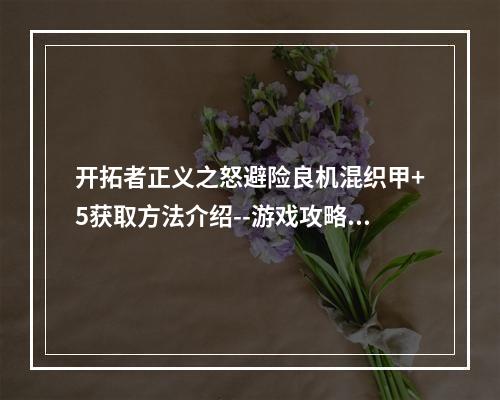 开拓者正义之怒避险良机混织甲+5获取方法介绍--游戏攻略网